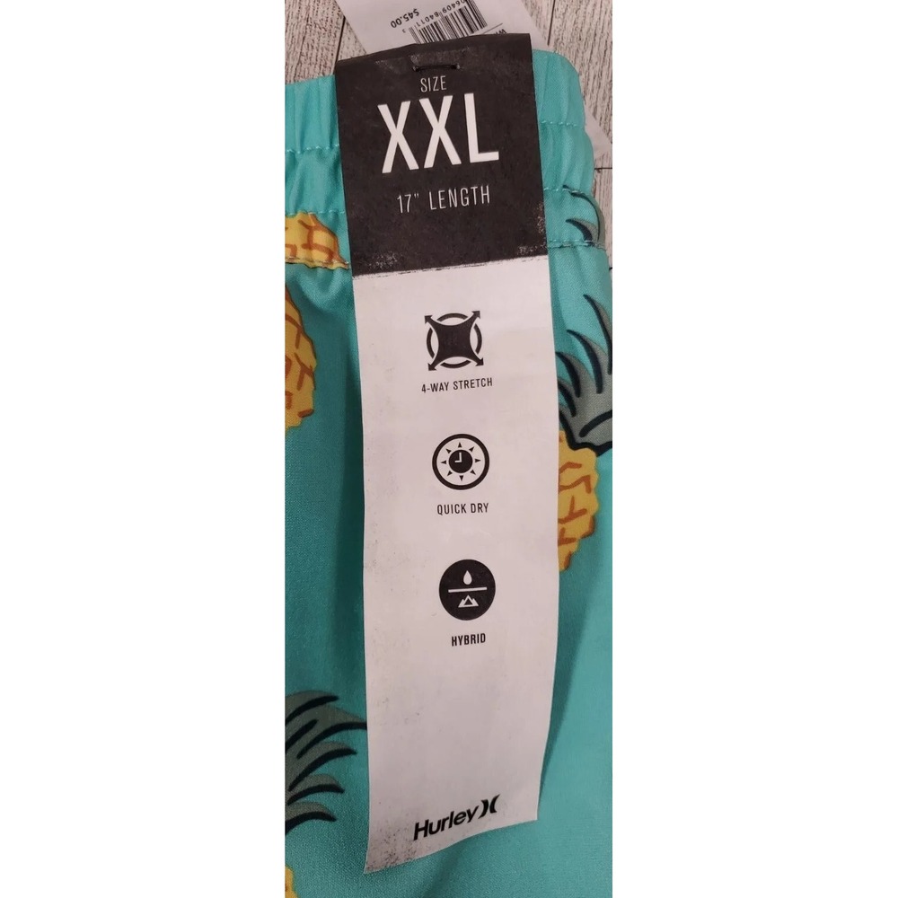 Hurley Windnsea Pineapple 2 Volley Green 17" Swim Trunks Boardshorts Size 2X - Picture 9 of 13